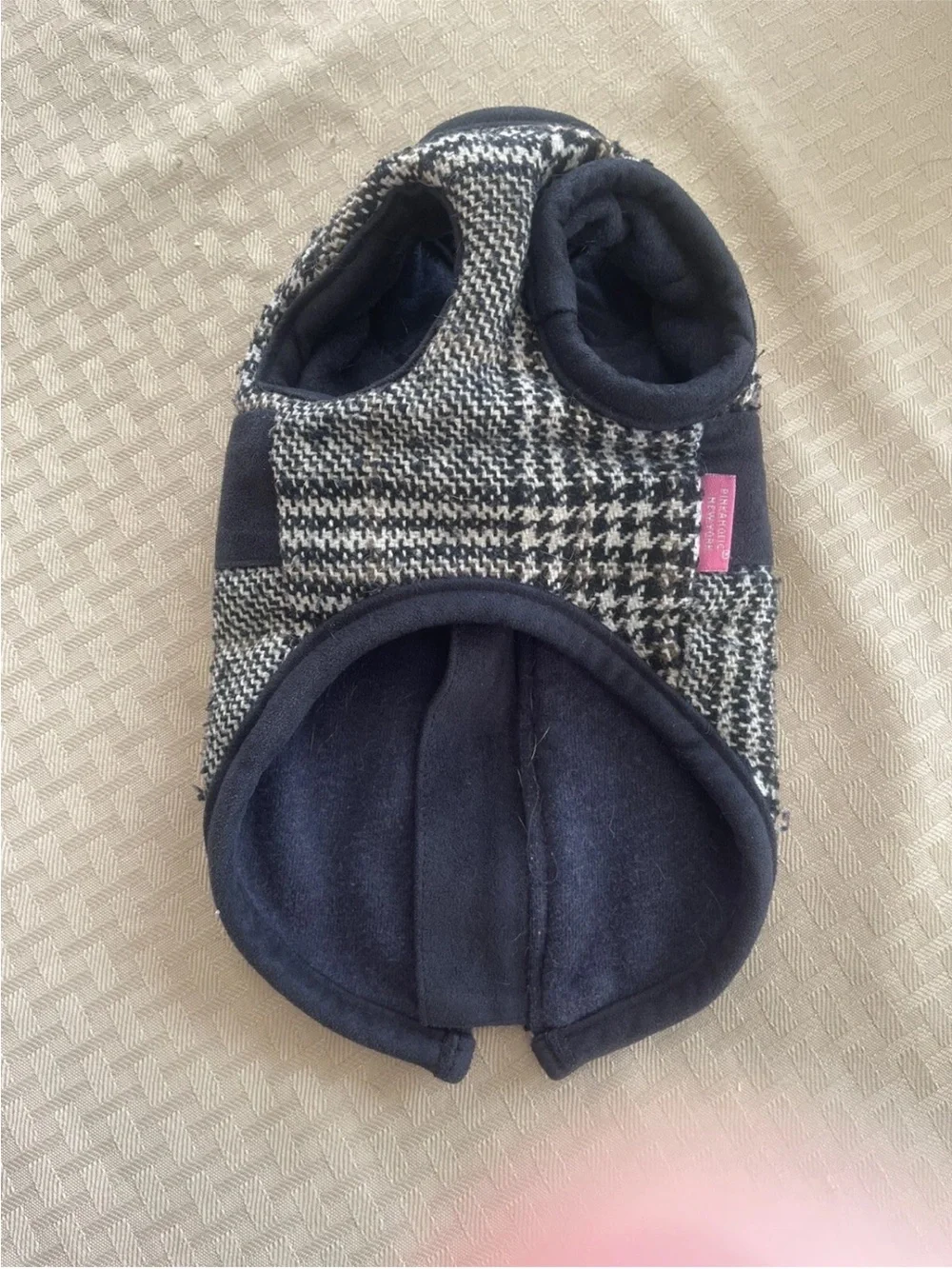 I ♥ Pinka Houndstooth Pet Vest - Blue & White